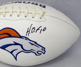 Floyd Little Autographed Denver Broncos Logo Football W/ HOF- The Jersey Source Auth