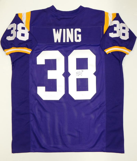 Brad Wing Autographed Purple College Style Jersey- JSA Witnessed Auth