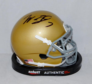 Will Fuller Autographed Notre Dame Gold Mini Helmet- JSA Witnessed Auth