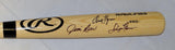 Rice Lynn Evans Autographed Blonde Rawlings Pro Baseball Bat- JSA W Auth *Black