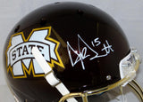 Dak Prescott Autographed Mississippi State F/S Helmet W/ Chrome FM- JSA W Auth