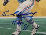 Earl Campbell Autographed Houston Oilers Goal Line Art Card W/ HOF- JSA W Auth