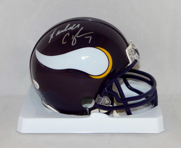 Randall Cunningham Autographed Minnesota Vikings Mini Helmet- JSA W Auth