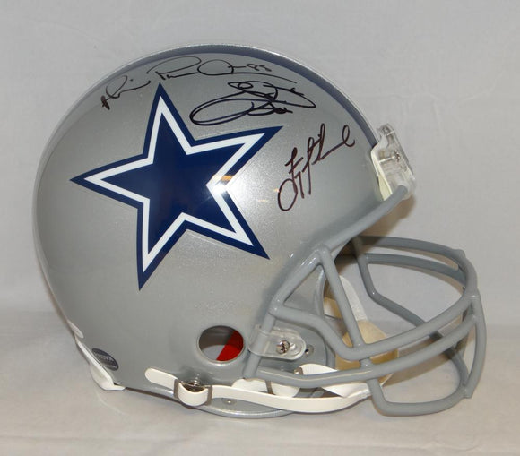 Smith Irvin Aikman Signed *Black Dallas Cowboys F/S ProLine Helmet- JSA W Auth