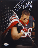 JJ Watt Autographed Houston Texans 8x10 American Flag Photo- JSA W Auth