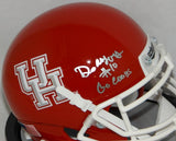 Demarcus Ayers Autographed UH Cougars Schutt Mini Helmet W/ Go Coogs- JSA W Auth