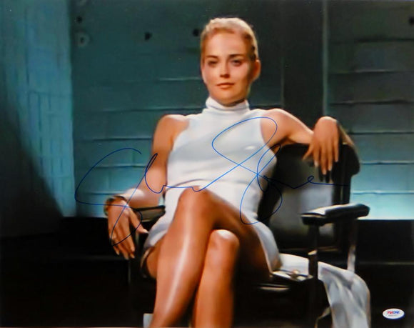 Sharon Stone Signed Basic Instinct 16x20 Legs Crossed Horizontal Photo- PSA Auth