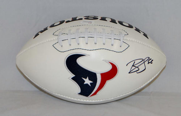 Brian Cushing Autographed Houston Texans Logo Football *Right- JSA Witnessed Auth