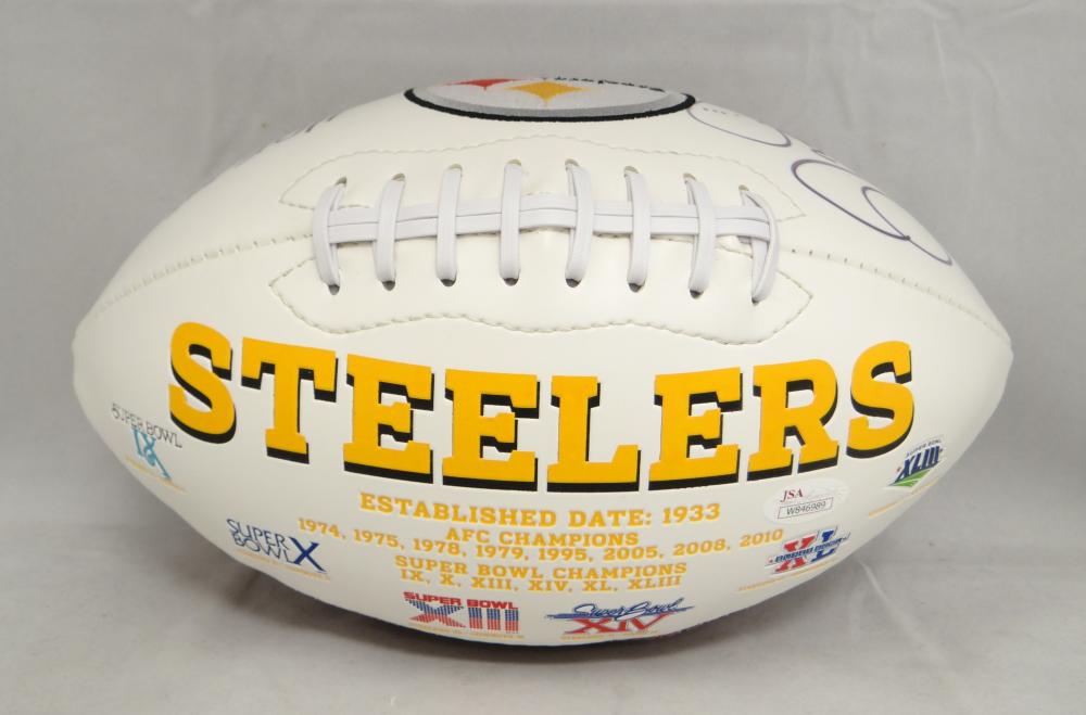 Denver Autographs 10510 Pittsburgh Steelers Logo with HOF & JSA Jerome Bettis Autographed Football