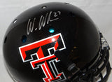 Wes Welker Autographed Texas Tech Black F/S Authentic Helmet- Fanatics Auth