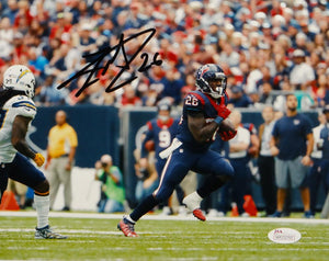 Lamar Miller Autographed *Black Texans 8x10 Against Chargers Photo- JSA W Auth