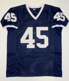 Sean Lee Autographed Navy Blue College Style Jersey- JSA Witnessed Auth