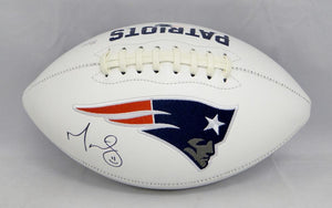 Martellus Bennett Autographed New England Patriots Logo Football- JSA W Auth