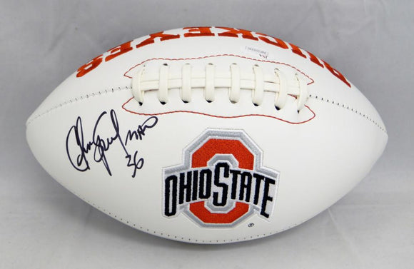 Chris Spielman Autographed Ohio State Buckeyes Logo Football- JSA Witnessed Auth