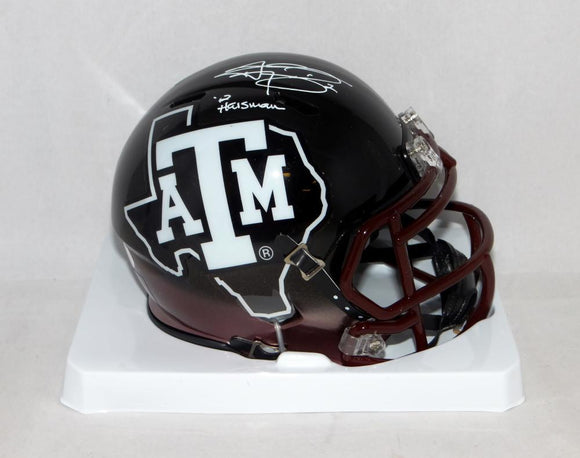 Johnny Manziel Heisman Autographed Texas A&M Hydro Speed Mini Helmet- JSA W Auth