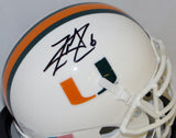 Lamar Miller Autographed Miami Hurricanes Schutt Mini Helmet- JSA Witnessed Auth