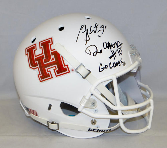 Greg Ward Demarcus Ayers Autographed UH White F/S Helmet W/ Go Coogs- JSA W Auth
