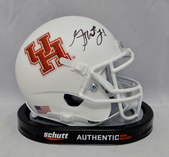 Greg Ward Autographed Houston Cougars White Mini Helmet - JSA Witnessed Auth