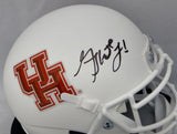 Greg Ward Autographed Houston Cougars White Mini Helmet - JSA Witnessed Auth
