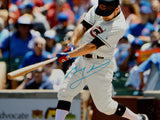 Ben Zobrist Autographed Chicago Cubs 16x20 Swinging PF Photo- JSA Witnessed Auth