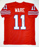 Andre Ware Autographed Red College Style Jersey W/ Heisman- JSA Witnessed Auth