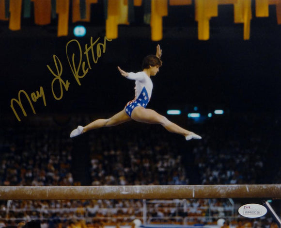Mary Lou Retton Autographed Team USA 8x10 In Air Photo- JSA Witnessed Auth