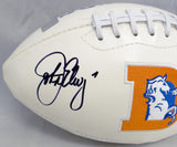John Elway Autographed Denver Broncos TB Logo Football- JSA Witnessed Auth