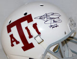 Johnny Manziel Signed A&M Aggies White F/S Helmet W/Johnny Football- JSA W Auth