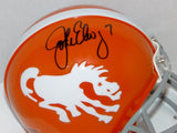 John Elway Autographed Denver Broncos 62-65 TB Orange Mini Helmet- JSA W Auth