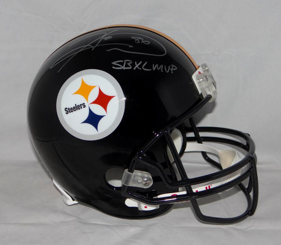 Hines Ward SB MVP Autographed *Silver Pittsburgh Steelers F/S Helmet- JSA W Auth