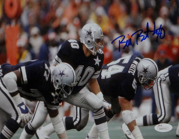 Bill Bates Autographed Dallas Cowboys 8x10 Next To White Photo- JSA W Auth
