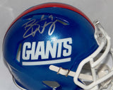 Brad Wing Autographed New York Giants Color Rush Mini Helmet *Silver- JSA W Auth