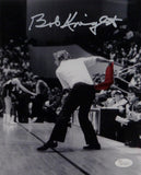 Bob Knight Autographed Indiana 8x10 B&W w/ Red Chair Photo-JSA W Auth *White