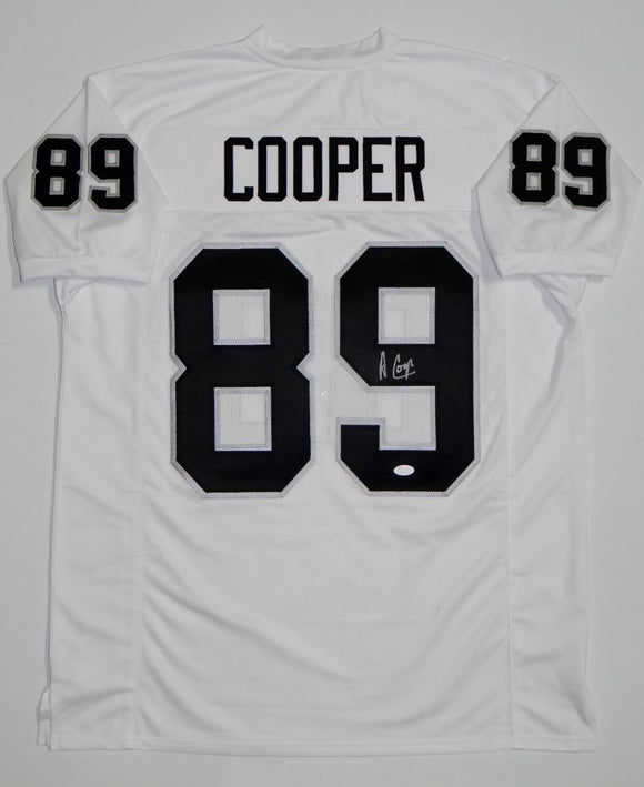 Amari Cooper Autographed White Pro Style Jersey *9- JSA Witnessed Auth