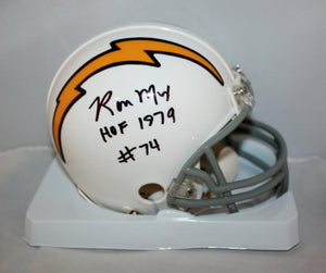 Ron Mix Autographed San Diego TB 61-73 Mini Helmet- SGC Auth