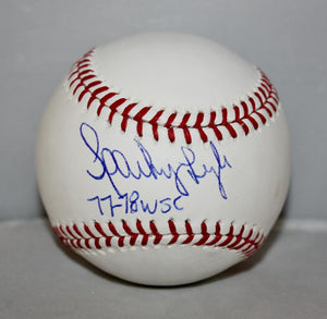 Sparky Lyle Autographed Rawlings OML Baseball 77-78 WSC Insc -JerseySource Auth