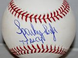 Sparky Lyle Autographed Rawlings OML Baseball 77 AL Cy  Insc -JerseySource Auth