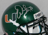 Warrren Sapp Signed Miami Hurricanes Green Schutt Mini Helmet JSA Witness Auth