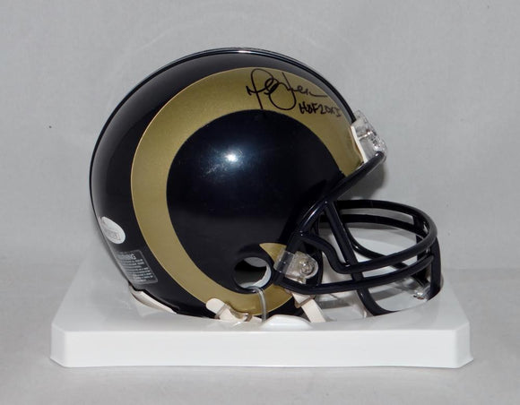 Marshall Faulk Autographed St. Louis Rams with HOF Mini Helmet  - JSA W Auth