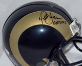 Marshall Faulk Autographed St. Louis Rams with HOF Mini Helmet  - JSA W Auth