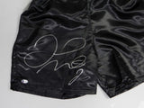 Floyd Mayweather Autographed Black Custom Trunks - Beckett Auth *Silver