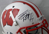 JJ Watt Autographed Wisconsin Badgers Authentic White Schutt Helmet -JSA Witness + Watt Holo *Black
