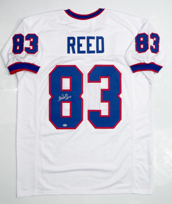 Andre Reed Autographed White Pro Style Jersey w/ HOF- SGC Auth