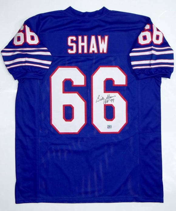 Billy Shaw Autographed Blue Pro Style Jersey With HOF-The Jersey Source Auth
