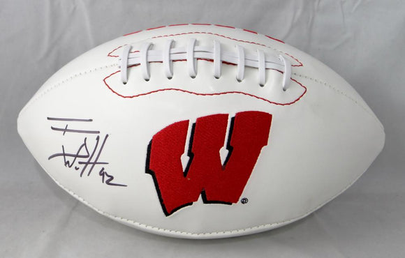 TJ Watt Autographed Wisconsin Badgers Logo Football -JSA W Auth/ Watt Holo