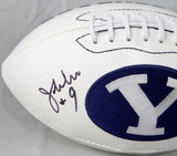 Jim McMahon Autographed BYU Cougars Logo Football  *Left- JSA W Auth