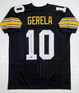 Roy Gerela Autographed Black Pro Style Jersey with Insc- Jersey Source Auth