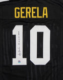 Roy Gerela Autographed Black Pro Style Jersey with Insc- Jersey Source Auth