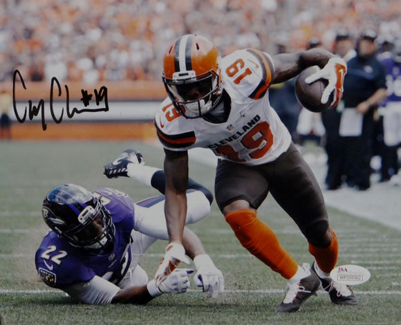 Corey Coleman Signed Cleveland Browns 8x10 Avoiding Tackle Photo- JSA W Auth