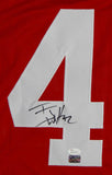 TJ Watt Autographed Red College Style Jersey- JSA W Auth/Holo